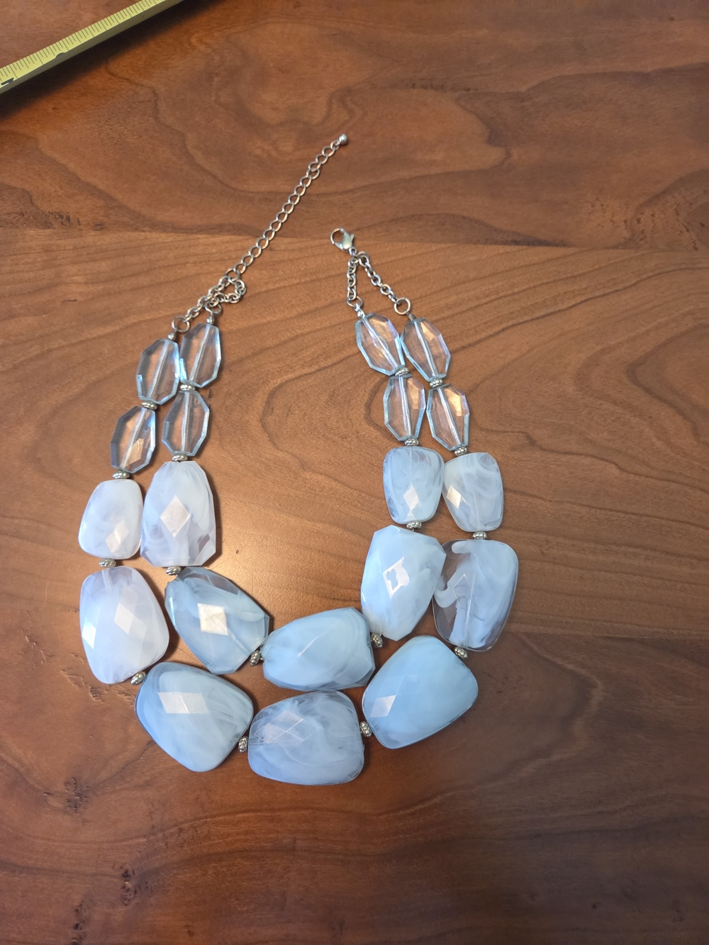 Unbranded Light Blue Faceted Statement Necklace